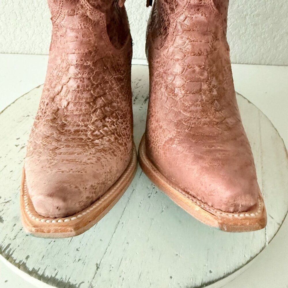 Lane NICE VICE Womens PInk Cowboy Boots Western Midi Calf Snip Toe Size 9.5 - Picture 8 of 13